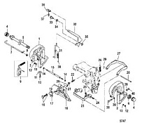 Зажимная скоба 2-х тактного ПЛМ MERCURY 25 М Серийный номер от 0N018456 до 0N055504