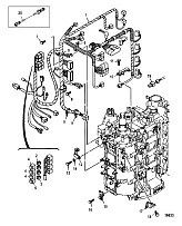 Электрические компоненты, жгут проводов двигателя 4-Х ТАКТНОГО ПЛМ MERCURY 100 Серийный номер от 1B227000 до 1B366822