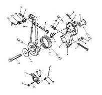 Дроссель и рычаг 2-Х ТАКТНОГО ПЛМ MERCURY 50EO Серийный номер от 9885345 до 9973099