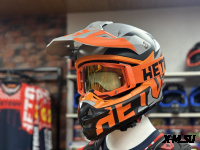 Шлем кроссовый HETOSHI OF836 EXOSS CROSS PRO MX289 цв.Серо-оранжево-черный Матовый р.XXL