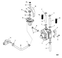 Топливный насос 4-Х ТАКТНОГО ПЛМ MERCURY 50 Серийный номер от 1C000001 до 1C050251