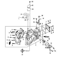 Блок цилиндров, Serial # 0R318096 и выше 4-Х ТАКТНОГО ПЛМ MERCURY 2.5 Серийный номер от 0R131842 и выше