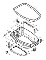 Низ капота 2-Х ТАКТНОГО ПЛМ MERCURY 90 Серийный номер от 0D283222 до 0G760299