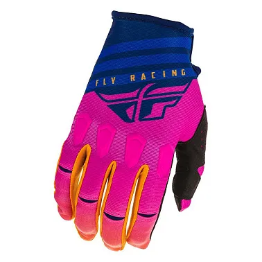 Перчатки FLY RACING KINETIC K220 синие/сиреневые/оранжевые (2020)