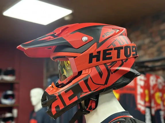 Шлем кроссовый HETOSHI OF836 EXOSS CROSS PRO MX289 цв.Красный с черными вставками Матовый р.L
